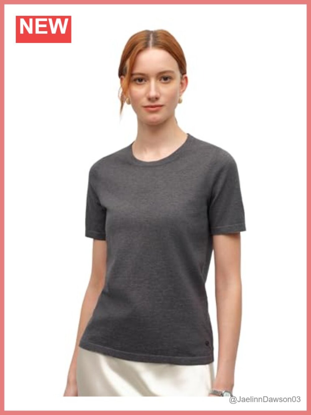 KVSS Pima Cotton Cashmere Short Sleeve Crew Neck Sweater